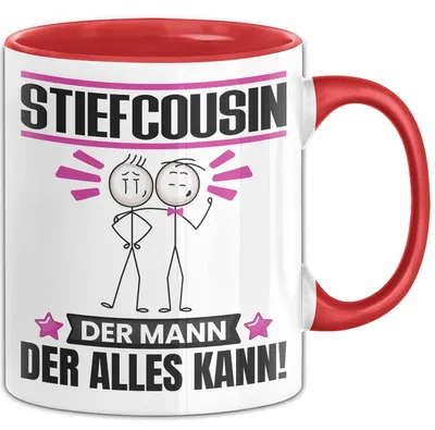 Produktbild von Stiefcousin Tasse Geschenk für Stiefcousin Der Mann Der Alles Kann Geschenkidee zum Geburtstag (Rot)