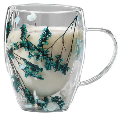 Produktbild von 350 ml doppelwandiger Glasbecher mit Henkel, isoliert, für Kaffee, Espresso, Latte, Cappuccino, Milch, Saft, Tee und Wasser