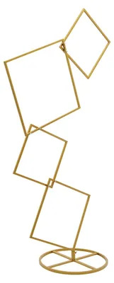 Immagine prodotto di Supporto per decorazioni di matrimonio - Struttura quadrata a 4 livelli per fiori - Smontabile - Ferro - 1,91 m - Oro