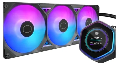 Produktbild von Cooler Master MasterLiquid Atmos II 360 LCD Black, Flüssigkeitskühlung, 12 cm, 322,8 m³/h, Schwarz