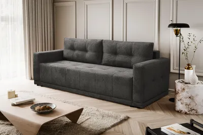 Produktbild von Kaiser Möbel Lusso Sofa mit Schlaffunktion und Bettzeugcontainer Schwarz