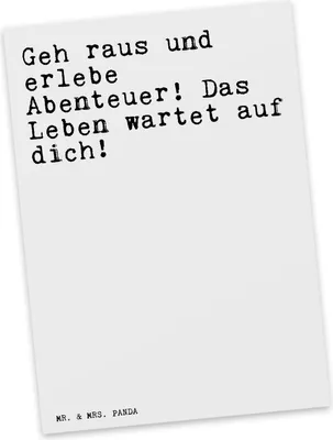 Produktbild von Mr. & Mrs. Panda Postkarte Geh raus und erlebe... - Weiß - Geschenk, Spruch Sprüche Weisheiten Zitate Lustig Weisheit Worte, Ansichtskarte, Motivation, Grußkarte
