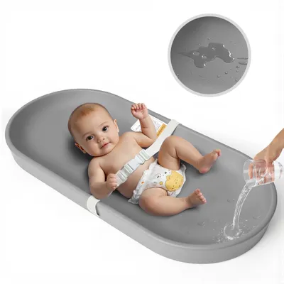 Produktbild von Ultraweiche Wickelkommode Mobiler Wickeltisch Atmungsaktiver Wickelstation Maximale Belastung 20 kg Grau
