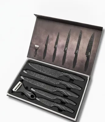Produktbild von JL cuisine - Küchenmesser-Set - 6-teiliges Set - Keramikbeschichtung - Edelstahl, KI-generiertes Bild