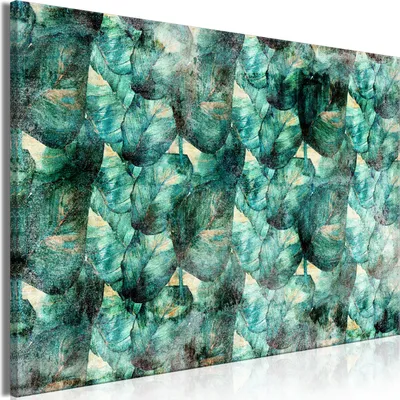 Produktbild von Italienischer Leinwand Leinwandbild - Green Thoughts (1 Part) Wide 120x80 cm Blätter b-A-10135-b-a