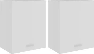 Image de vidaXL Armoires suspendues 2 pcs. Lyon Blanc 50x31x60 cm Bois composite