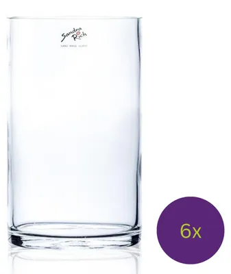 Produktbild von 6er Set Glasvasen Dekogläser CYLI H 20cm D 12cm zylindrisch Sandra Rich