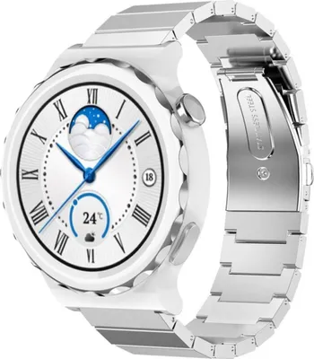 Produktbild von Strap-it Metallarmband - Kompatibel mit Huawei Watch GT 3Armband 42mmHochwertiger EdelstahlHuawei watch strap Armband mit faltschließe für 20mmArmband Silber