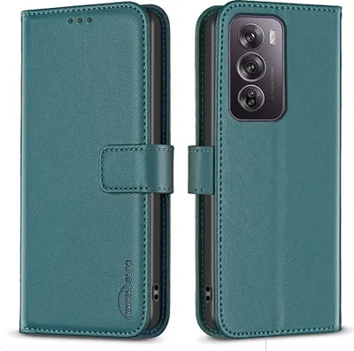 Produktbild von OPPO Reno12 Pro Hülle - BINFEN Klapphülle - Grün