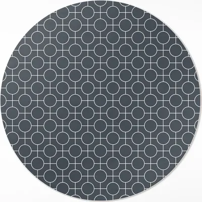 Produktbild von Kreise geometrisches regelmäßiges Muster– Vinylteppich – Indoor Teppich – Flur – Pflegeleicht – Runder Teppich – PVC Teppich – Outdoor Teppich – Pflegeleicht – fi 90cm