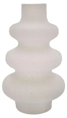 Keramik-Spiralvase Weiß 14,5x21,5 cm für Trockenblumen