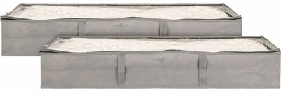 Image de 2 sacs de rangement sous lit pour linge avec poignées – 90 L