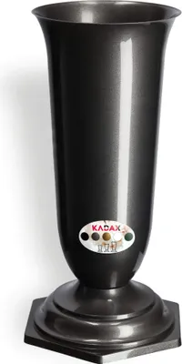 Obrázok produktu pre KADAX plastová váza na hrob "Sorano", váza na cintorín, vázy, váza na cintorín s vložkou, grafit, 37 cm