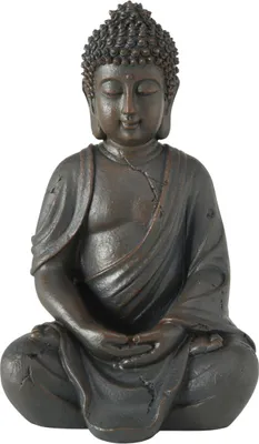 Produktbild von Boltze Buddha Figur sitzend Hähe 20 cm Statue aus Kunstharz Feng-Shui Deko