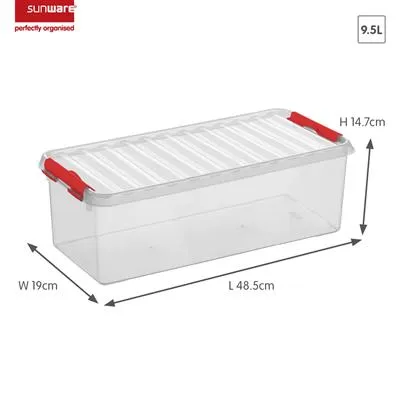 Produktbild von Q-line Aufbewahrungsbox 9,5L transparent rot