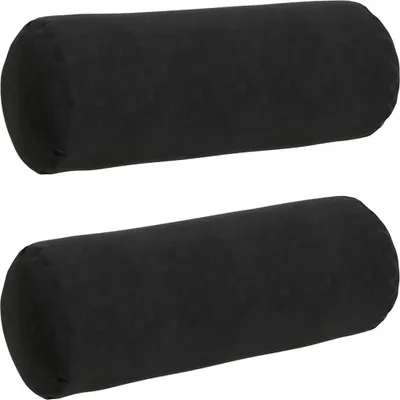 Produktbild von vidaXL Bolsterkissen 2 Stück Schwarz Ø 25 x 70 cm Cordstoff