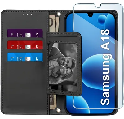 Produktbild von Klapphülle für Samsung A18 mit Magnetverschluss + 9H-Glas