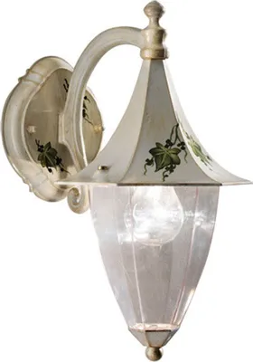 Produktbild von Außenleuchte Wand Aluminium E27 IP43 H: 35 cm in Weiß Gold antik Efeu Dekor Landhaus Außenwandlampe