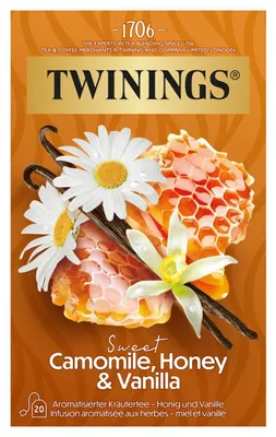 Immagine prodotto di Twinings Camomilla Miele Vaniglia Tea, 20 buste, 40g - Tisana aromatica