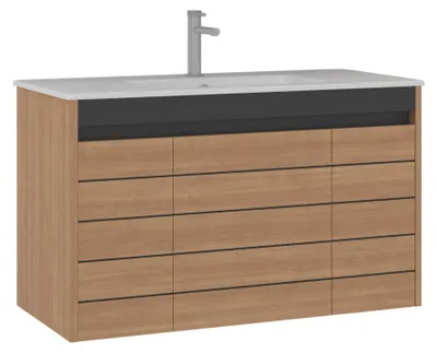 Produktbild von Waschtischunterschrank "Ricato 100" – 101 x 47 x 62 cm – Walnuss