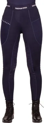 Produktbild von QHP Damen Reithose Reitlegging Jady Halbbesatz Navy FS/23, Größe:40