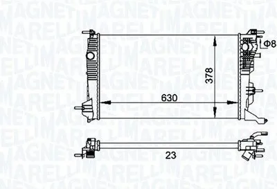 Obrázok produktu pre MAGNETI MARELLI 350213158300 Chladič vody Chladič motora pre RENAULT MEGANE III Grandtour (KZ0/1) Scénic III (JZ0/1) GRAND SCÉNIC III (JZ0/1)