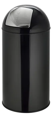 Obrázek produktu pro hjh OFFICE Odpadkový koš 50 litrů PUSH 50L Odpadkový koš Odpadkový koš kulatý do kuchyně, kanceláře s výklopným víkem 74,0 x 35,0 x 35,0 cm