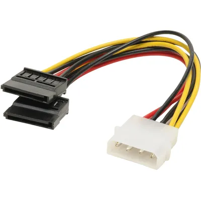 Produktbild von JAMEGA Stromadapter, 4-Pin-Molex auf 2 × SATA, 0,13 m