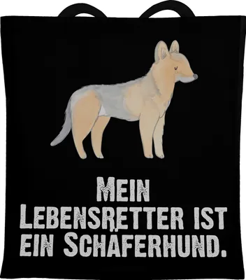 Produktbild von Mr. & Mrs. Panda Schultasche Schäferhund Lebensretter - Schwarz - Geschenk, Laptoptasche, Tote Bag, Einkaufstasche, Tasche, Shopping