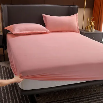 Produktbild von 360Home rutschfeste Bettlaken aus Baumwolle Rosa 100*200cm Anwendbare Dicke 2-10cm