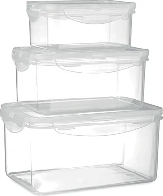 Produktbild von 3 Stück Vorratsdosen Aufbewahrungsboxen Frischhaltedosen Luftdicht 550-2350ml