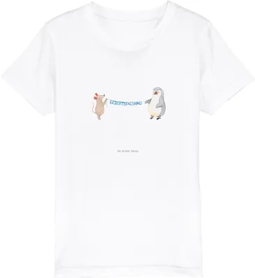 Produktbild von Mr. & Mrs. Panda Kleinkinder T-Shirt Maus Pinguin Geburtstag 7-8 Jahre (122/128) - Weiß - Geschenk, Kinder, Kindershirt, Geburtstage, Teenager, Shirt, Happy Birthday