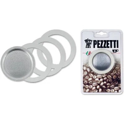 Obrázek produktu pro Gumové těsnění SEAL se sítkem pro kávovar na 6 šálků 3 kusy PEZZETTI
