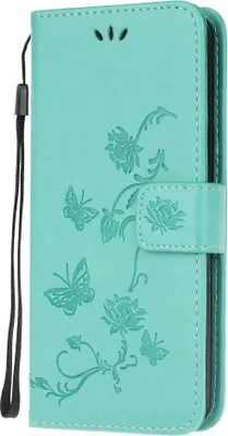 Produktbild von Motorola Moto G10 / G20 / G30 Hülle - Coverup Blumen & Schmetterlinge Klapphülle - Mintgrün