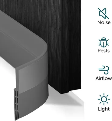 Türdichtung Zugstopper 400 x 5 cm schalldichte Türschutz - grau