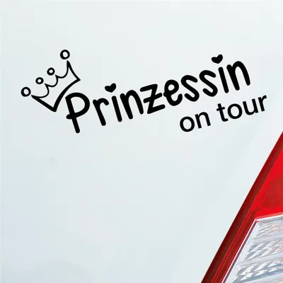 Produktbild von Auto Aufkleber Prinzessin on tour Krone Mädels 20x10 cm Schwarz Matt Sticker Heckscheibenaufkleber