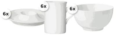 Produktbild von Frühstücks-Set 18 tlg. Bianco