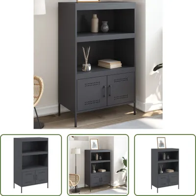 Zdjęcie produktu dla The Living Store Highboard Anthrazit 68x39x113 cm Stahl