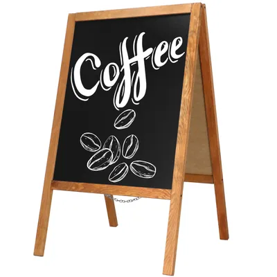 Immagine prodotto di Springos® Espositore pubblicitario da esterno 100 x 60 cm Espositore in legno Lavagna in gesso Lavagna da ristorante Lavagna in gesso
