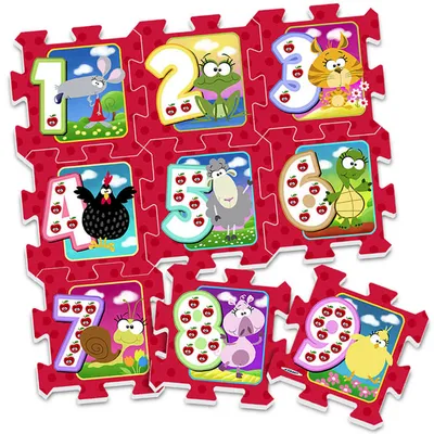 Image de Tapis puzzle en mousse Animaux Chiffres ZA3147