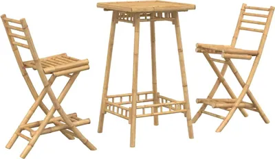 Obrázek produktu pro vidaXL 3dílný venkovní barový set skládací bambusový