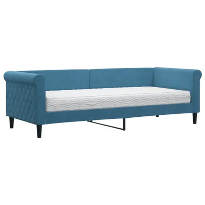 Produktbild von Tagesbett mit Matratze Blau 80x200 cm Samt