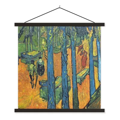 Produktbild von MuchoWow® Textilposter Die Alyscamps - Vincent van Gogh 120x120 cm mit schwarzem Rahmen - Aufhängungsset