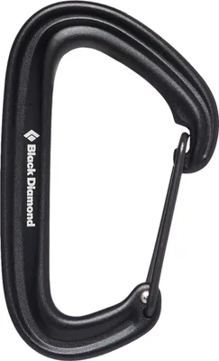 Robuster Litewire Karabiner von Black Diamond; schwarz; für Klettern geeignet.