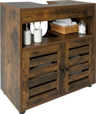 Immagine prodotto di Mobile sottolavabo Relaxdays, A x L x P: 63 x 60 x 30 cm, 3 ripiani, MDF, mobile da bagno per lavabo, marrone