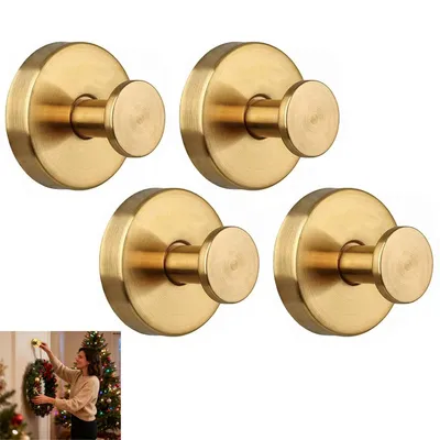 Produktbild von 4er-Pack Goldene Saugnapfhaken, wasserdichter Saugnapfhaken aus Edelstahl,6.8 kg Tragkraft, für Badezimmer, Küche, Glastüren, Spiegel, Fliesen