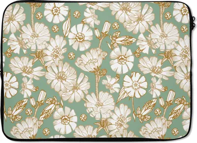 Produktbild von MuchoWow® Laptop Hülle 13 Zoll Blume - Jugendstil - Design Laptoptasche - Laptophülle - Sleeve - Rundumschutz