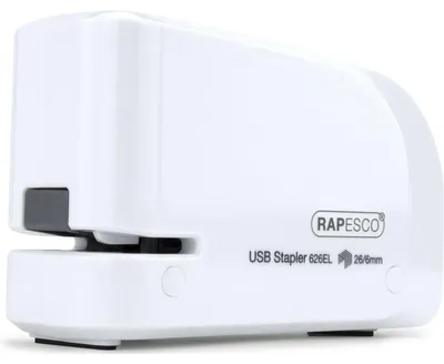 Produktbild von Rapesco 626EL, 15 Blätter, Vorderseite, 1000 Heftklammern, Weiß, Akku, AA