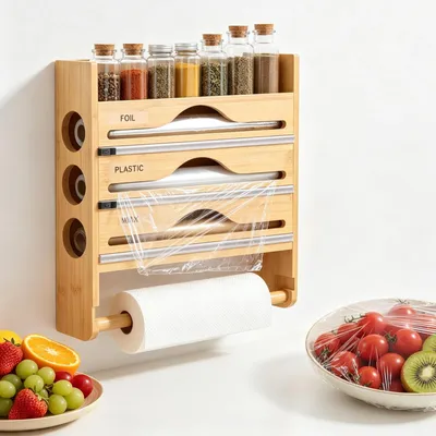 Productafbeelding van Wandgemonteerde Dispenser met Snijder voor Keukenpapier en Folie