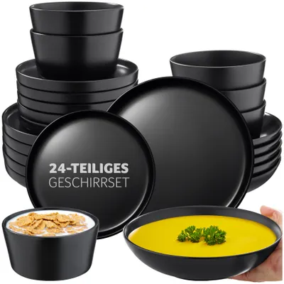 Produktbild von tectake® Tafelservice Una für 6 Personen ineinander stapelbar